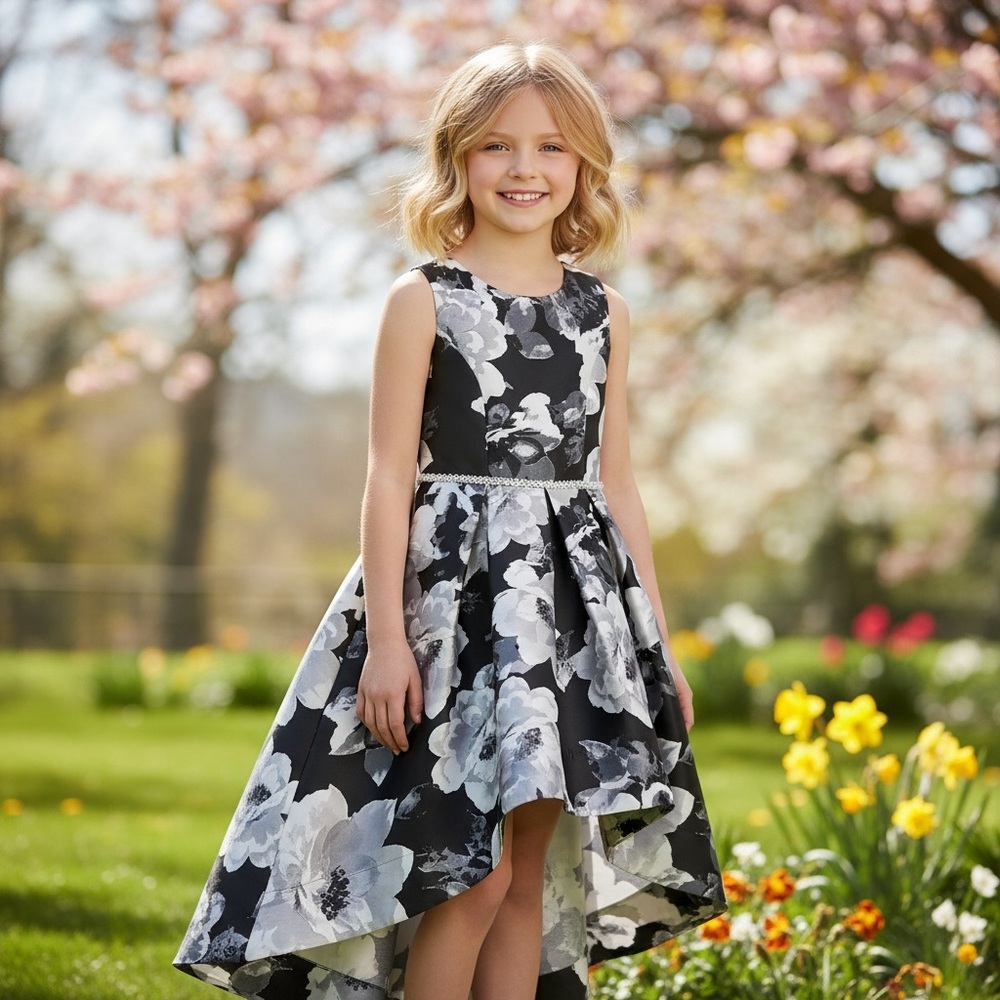 NWT‎ Speechless Hi Low Floral Mikado Dress Wedding Daddy Daughter Dance Summer